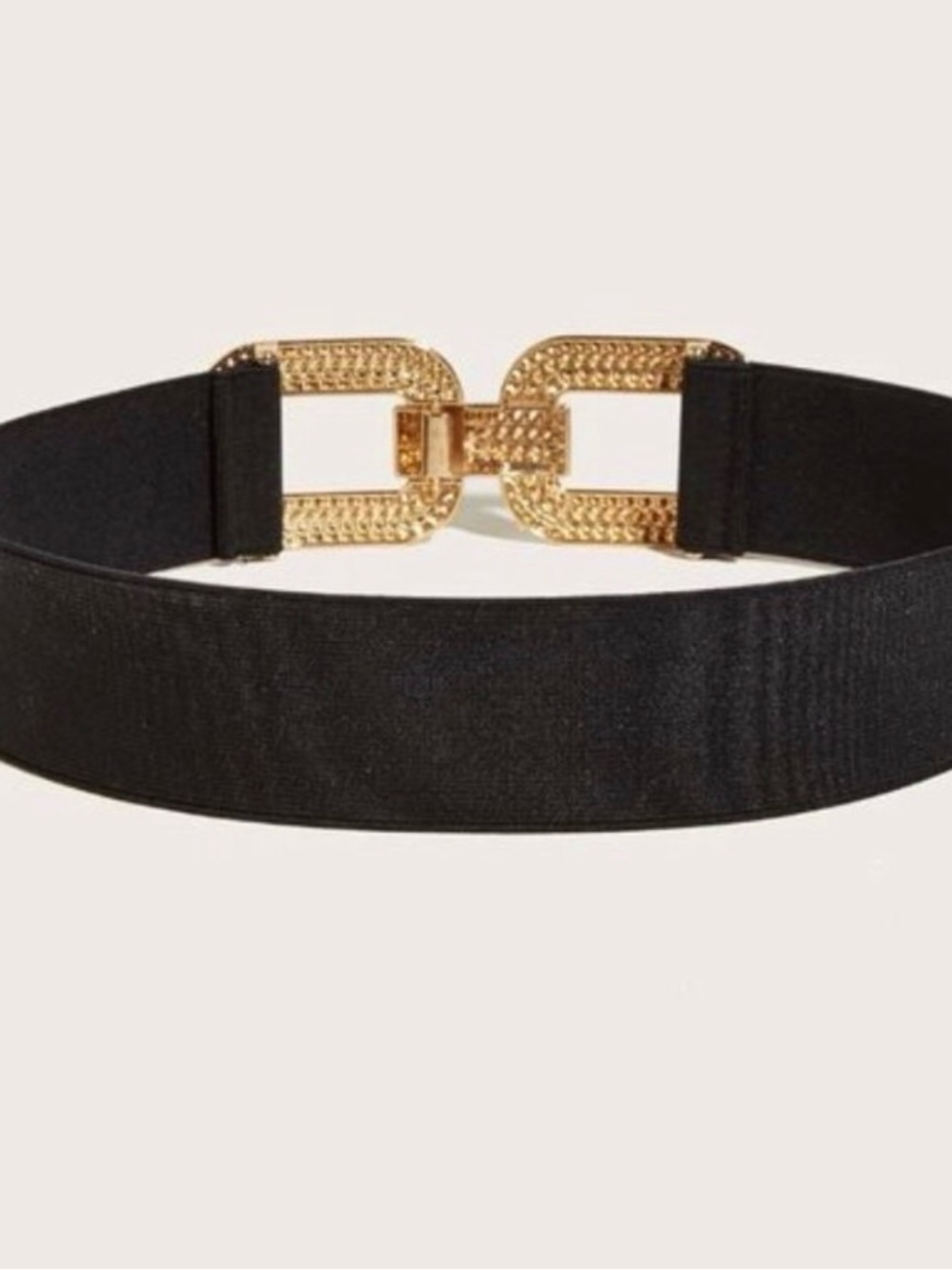 Gold/Black Rhinestone Stretch Belt - Picture 3 of 8